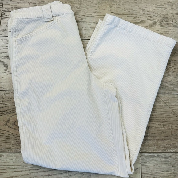 Madewell Emmett Wide-Leg Antique Cream Corduroy Pants Size 30 - Picture 4 of 13